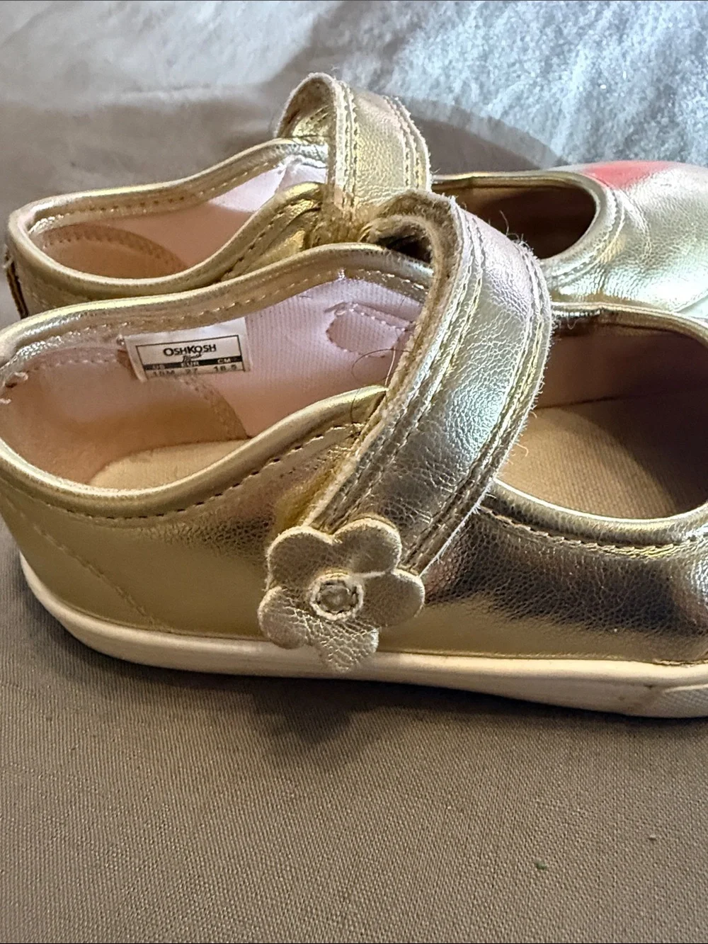 OshKosh B'gosh Metallic Gold Mary Jane Sneakers